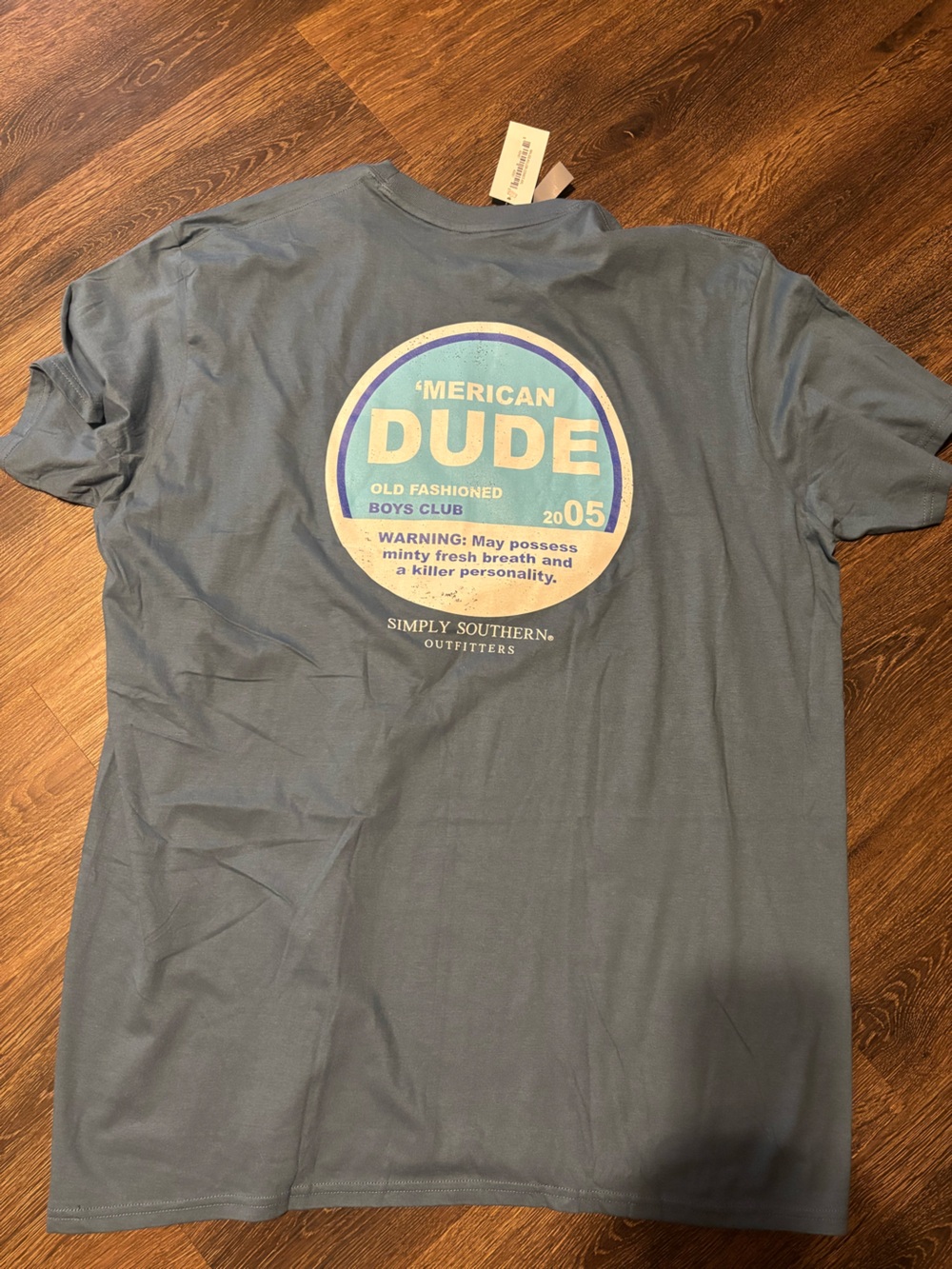 Simply Southern Blue and Cream 'Merican Dude Graphic Tee